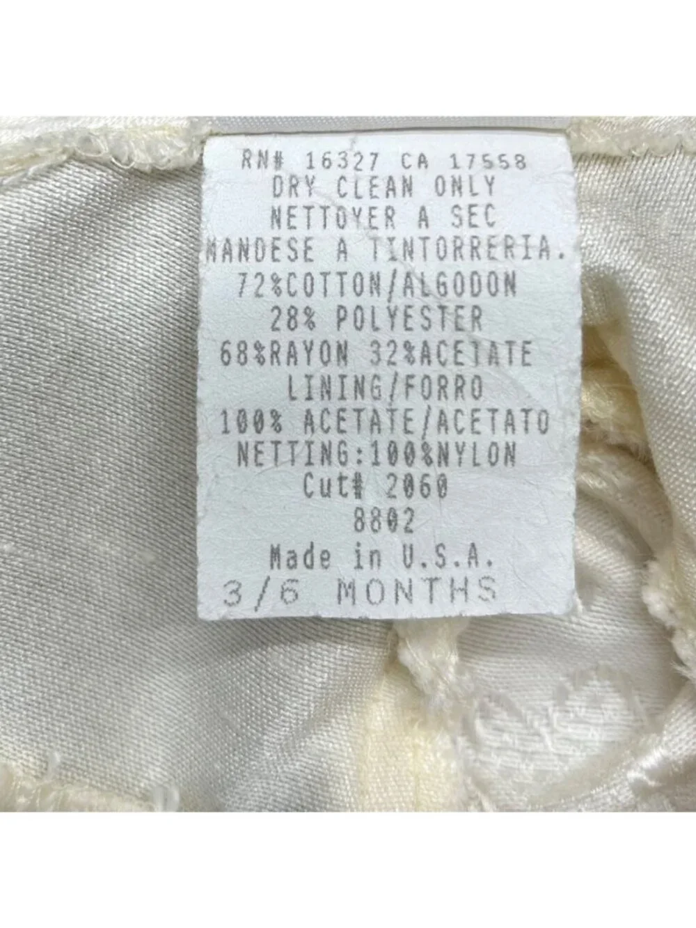 Vintage GOODLAD Elegant Baby Girl Ivory Floral Dress & Bloomers With Lace Trim B